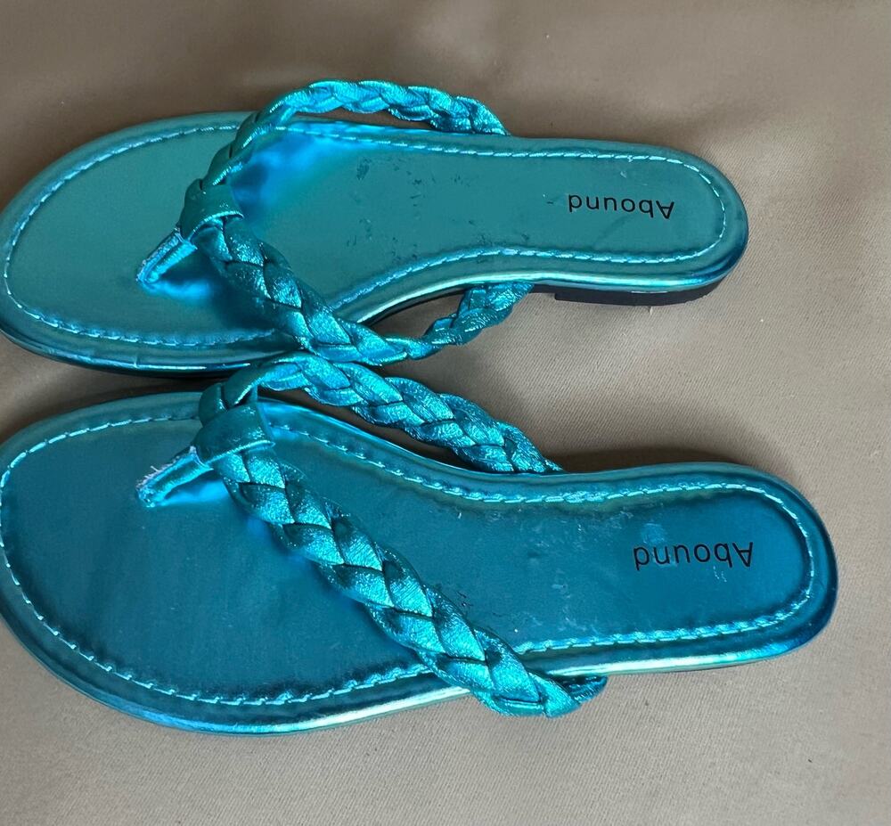 Abound Frannie Braided Thong Flip Flop Sandals 7 New